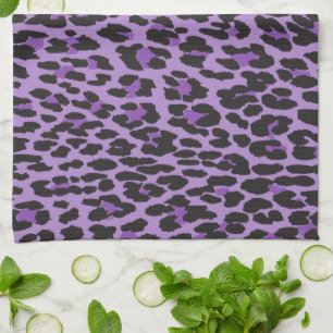 Leopard Print, Leopard Spots, Purple Leopard Tea Towel
