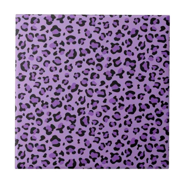 Leopard Print, Leopard Spots, Purple Leopard Tile (Front)