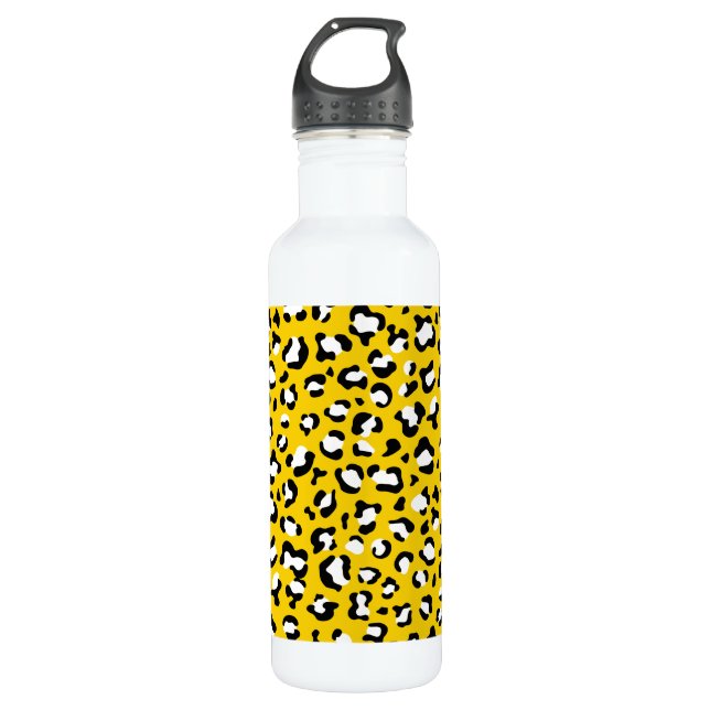 Leopard Print, Leopard Spots, Yellow Leopard 710 Ml Water Bottle (Front)