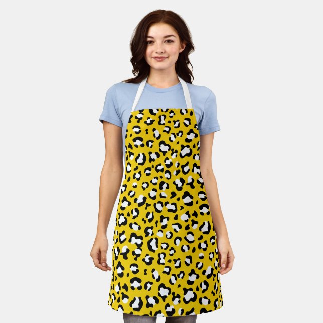Leopard Print, Leopard Spots, Yellow Leopard Apron (Worn)