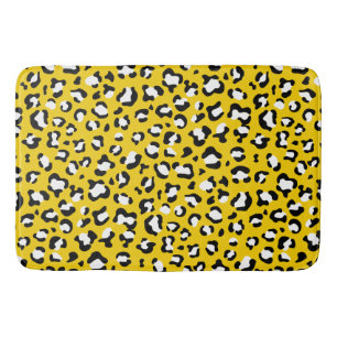 Leopard Print, Leopard Spots, Yellow Leopard Bath Mat