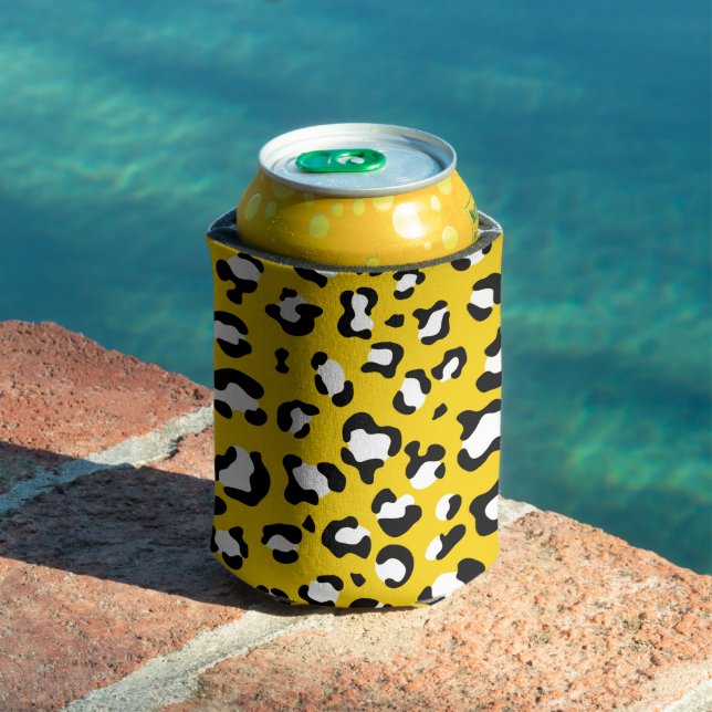 Leopard Print, Leopard Spots, Yellow Leopard Can Cooler (In Situ Pool)
