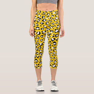 Leopard Print, Leopard Spots, Yellow Leopard Capri Leggings