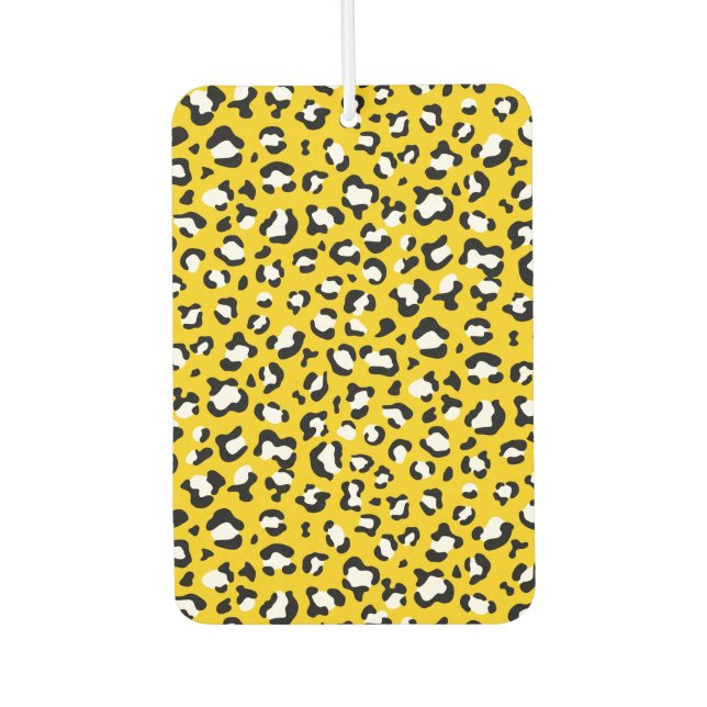 Leopard Print, Leopard Spots, Yellow Leopard Car Air Freshener (Front)