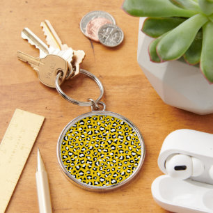 Leopard Print, Leopard Spots, Yellow Leopard Key Ring
