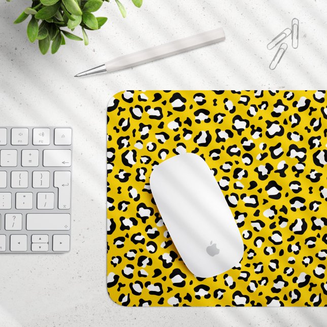 Leopard Print, Leopard Spots, Yellow Leopard Mouse Mat (Creator Uploaded)