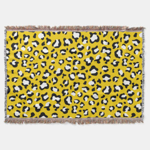 Leopard Print, Leopard Spots, Yellow Leopard Throw Blanket