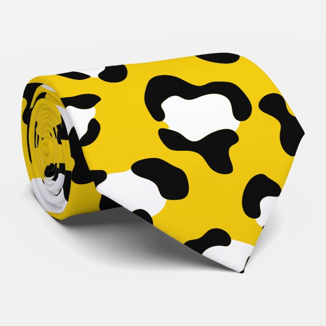 Leopard Print, Leopard Spots, Yellow Leopard Tie (Rolled)