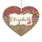 Leopard Print Lips Kisses Personalised