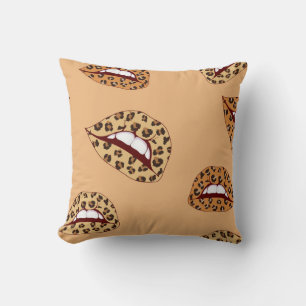 Leopard print lips seamless pattern,cheetah lips d cushion