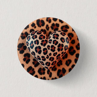 Leopard Print Love 3 Cm Round Badge