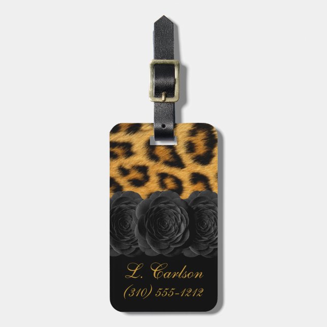Leopard Print Luggage Tag (Front Vertical)
