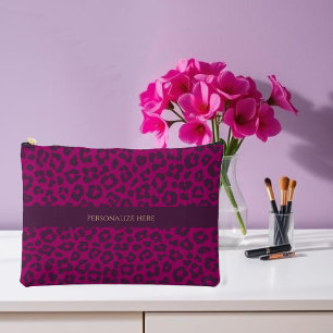 Leopard Print-Magenta- Accessory Pouch