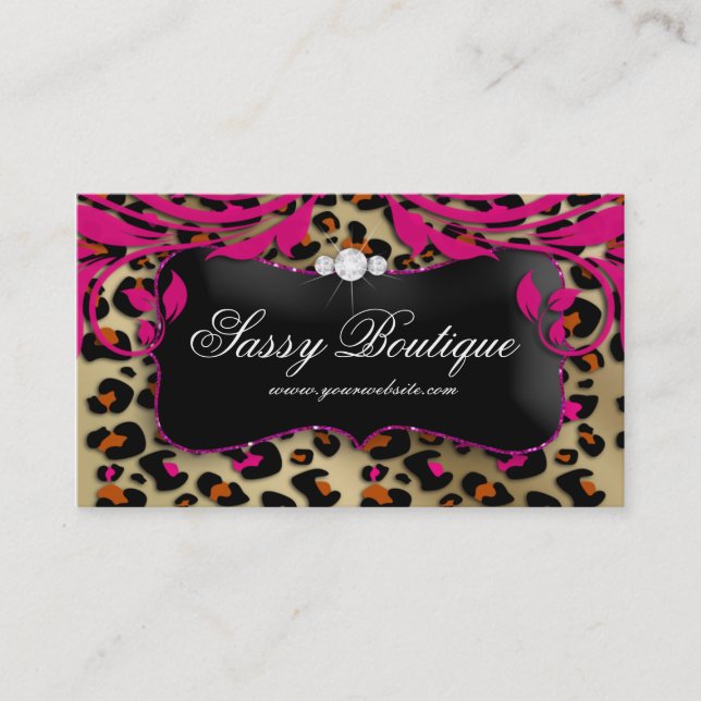 Leopard Print Makeup Artist Business Card (Front)