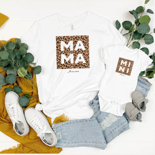 Leopard Print Mama and Mini Matching Outfit Baby Bodysuit
