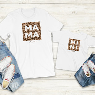 Leopard Print Mama and Mini Matching Outfit Toddler T-Shirt