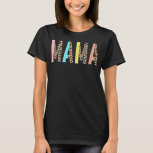 Leopard Print Mama  Mum Animal Print Mother's Day T-Shirt