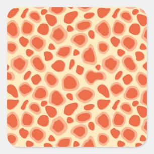 Leopard Print - Mandarin and light orange Square Sticker
