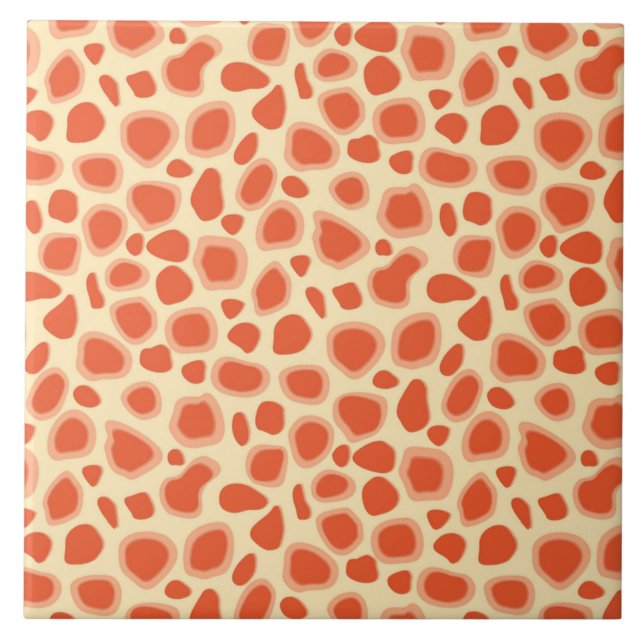 Leopard Print - Mandarin and light orange Tile (Front)