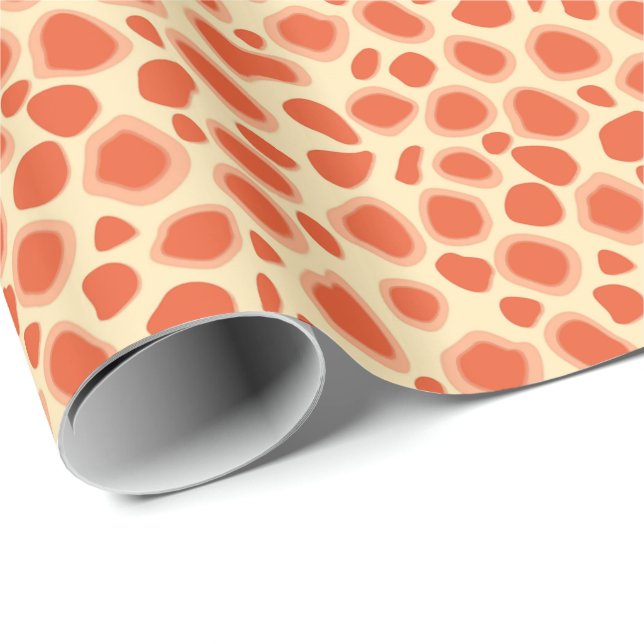 Leopard Print - Mandarin and light orange Wrapping Paper (Roll Corner)