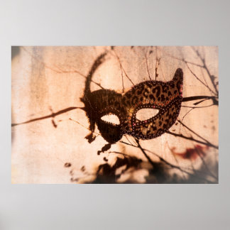 leopard print maschera poster bronze tint