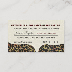 Leopard Print Massage Salon Appointment Card