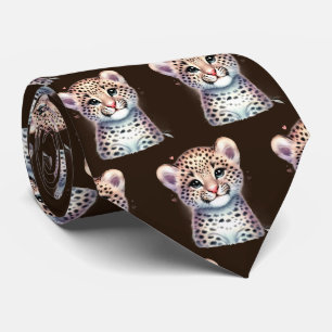 Leopard Print Modern Kawaii Cute Cheetah Babies Tie