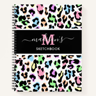 Leopard Print Monogram Artist Sketchbook Notebook