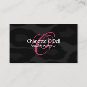 leopard print monogram business card