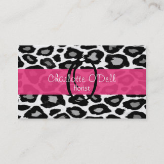 Leopard Print Monogram Business Card