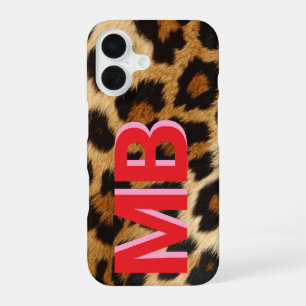 Leopard Print Monogram iPhone 16 Case