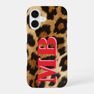 Leopard Print Monogram iPhone 16 Case