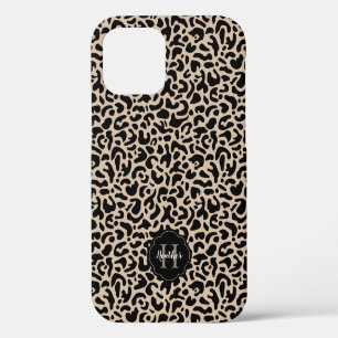 Leopard Print Monogram iPhone 12 Case