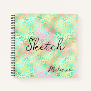 Leopard Print Monogram Sketchbook Notebook