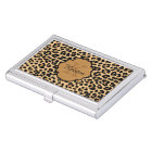 Leopard Print Monogrammed Business Card Cases