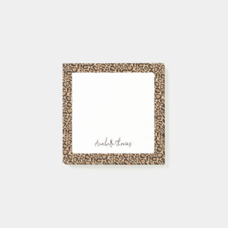 Leopard Print Monogrammed Post-it Notes