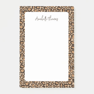 Leopard Print Monogrammed Post-it Notes