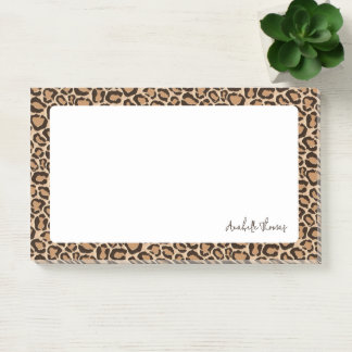 Leopard Print Monogrammed Post-it Notes