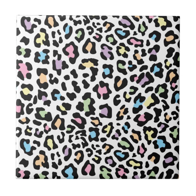 Leopard Print Multi Colours Tile (Front)