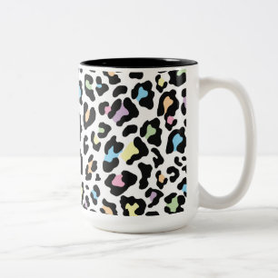 Leopard Print Multi Colours Two-Tone Coffee Mug