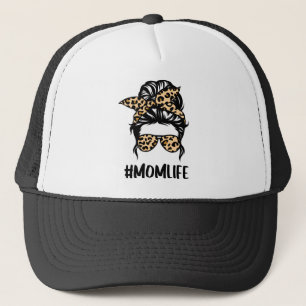 Leopard Print Mum Life Trucker Hat