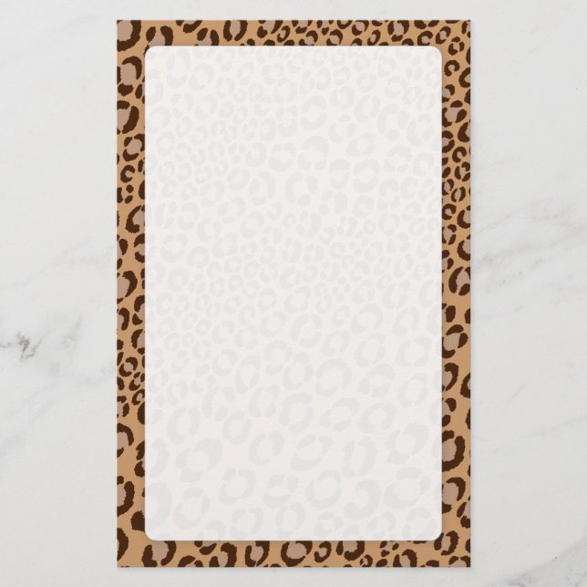 Leopard Print/Natural/Add background color!! Stationery (Front)