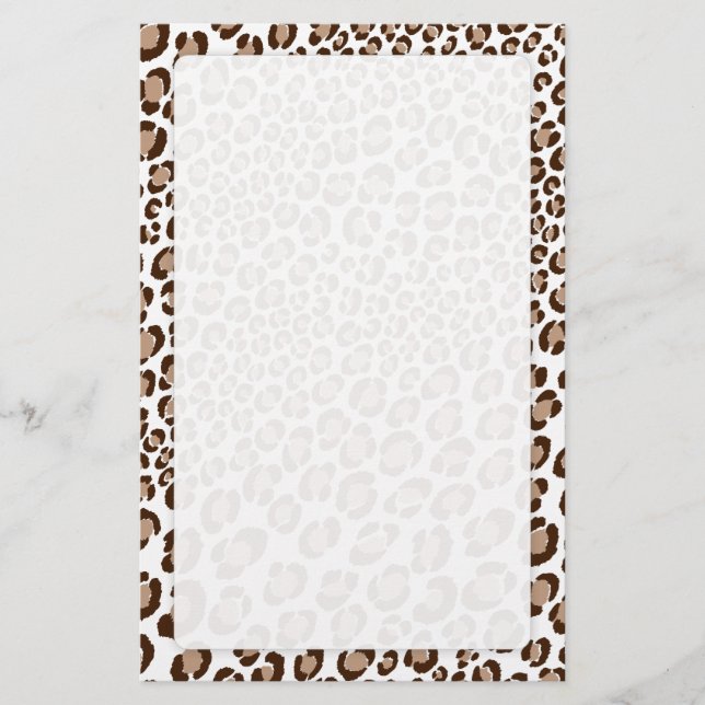 Leopard Print/Natural/Add background colour!! Stationery (Front)