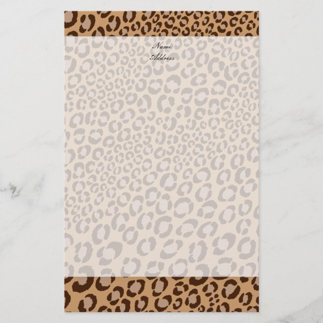 Leopard Print/Natural/Add background colour!! Stationery (Front)