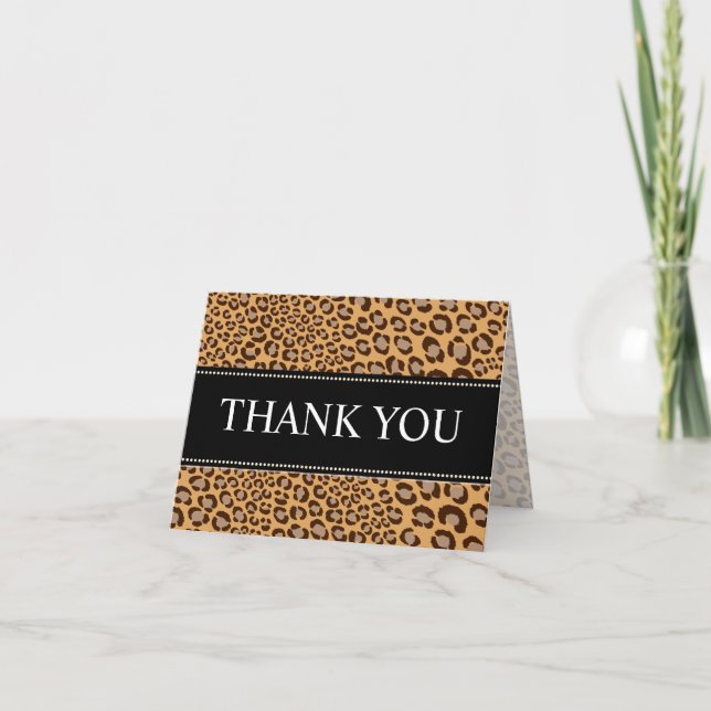 Leopard Print/natural/Thank You Cards (Front)