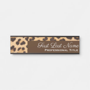 Leopard Print Office Door Signs