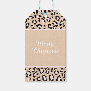 Leopard Print on Kraft Holiday Gift Tag
