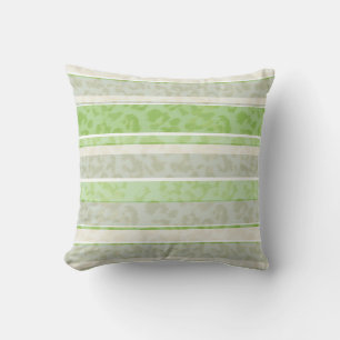 Leopard print on striped background. cushion