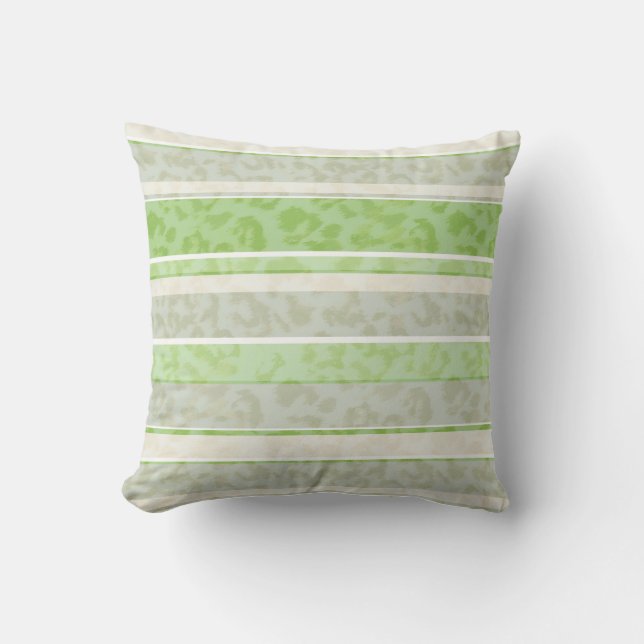 Leopard print on striped background. cushion (Front)