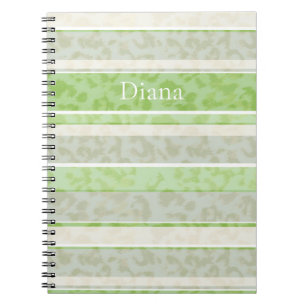 Leopard print on striped background. notebook